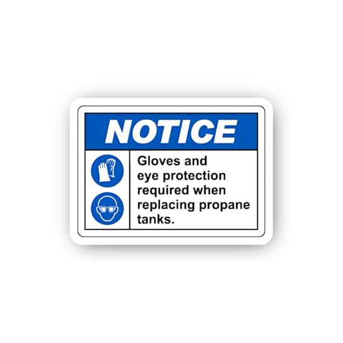 2 (Pieces) 3" and 5" Protective Gear Required for Tank Replacement Sticker, Waterproof Vinyl Decals 