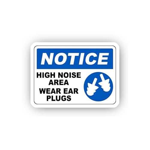2 (Pieces) 3" and 5" High Noise Area Earplug Graphic Sticker, Waterproof Vinyl Decals for Many Purpo