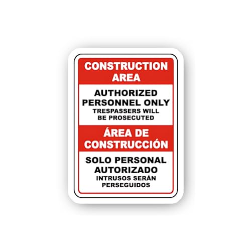 2 (Pieces) 3" and 5" Bilingual Authorized Access Sign Sticker, Waterproof Vinyl Decals for Many Purp