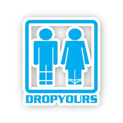 2 (Pieces) 3" and 5" Drop Yours Restroom Symbols Sticker, Waterproof Vinyl Decals for Many Purpose L