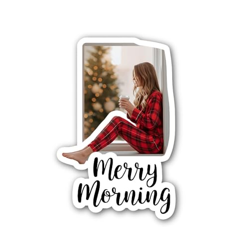 2 (Pieces) 3" and 5" Snowy Forest Winter Scene Sticker, Waterproof Vinyl Decals for Many Purpose Lik