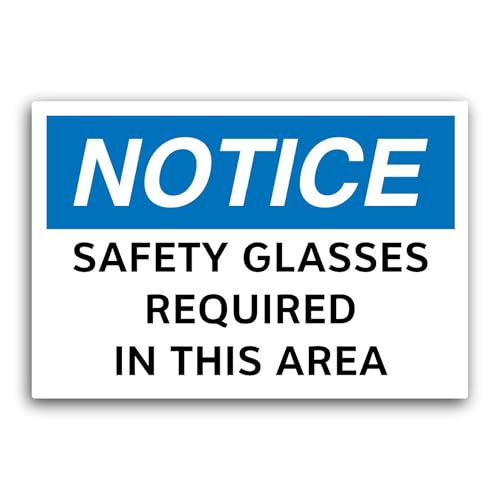 2 (Pieces) 3" and 5" Safety Glasses Required Sticker, Waterproof Vinyl Decals for Many Purpose Like 