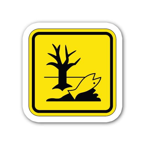 2 (Pieces) 3" and 5" Environmental Pollution Warning Sign Sticker, Waterproof Vinyl Decals for Many 