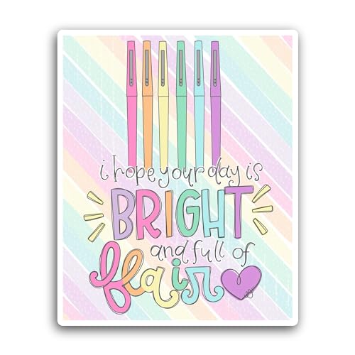 2 (Pieces) 3" and 5" I Hope Your Day is Bright Sticker, Waterproof Vinyl Decals for Many Purpose Lik