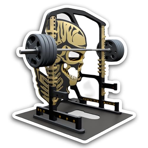 2 (Pieces) 3" and 5" Skull and Squat Rack Sticker, Waterproof Vinyl Decals for Many Purpose Like Car