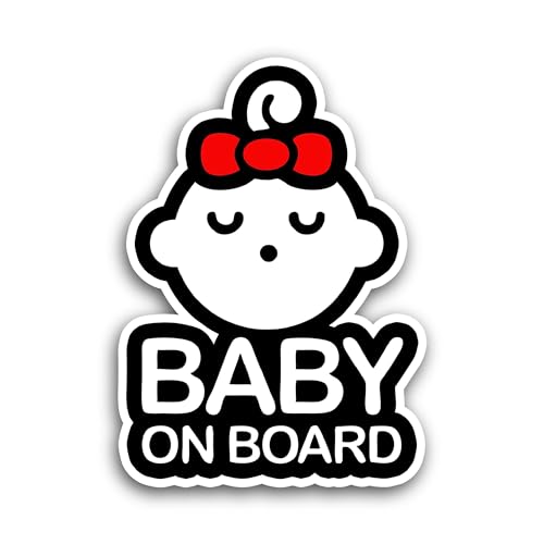 2 (Pieces) 3" and 5" Baby on Board Text Sticker, Waterproof Vinyl Decals for Many Purpose Like Cars,