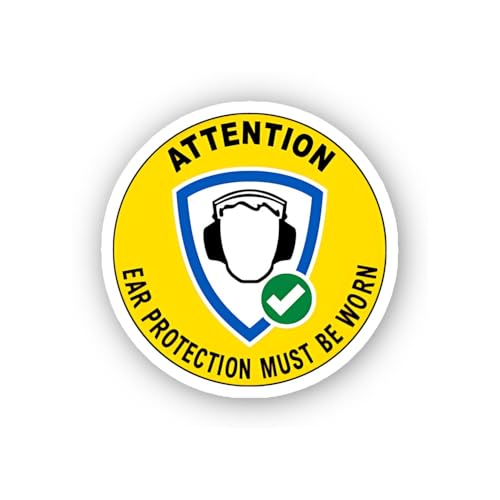2 (Pieces) 3" and 5" Attention Ear Protection Decal Sticker, Waterproof Vinyl Decals for Many Purpos