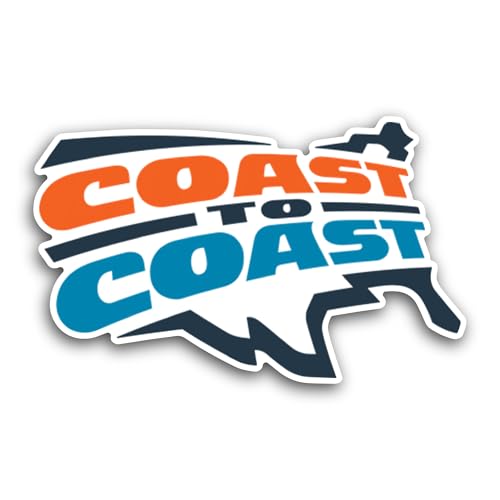 2 (Pieces) 3" and 5" C0ast-to-Coast Sticker, Waterproof Vinyl Decals for Many Purpose Like Cars, Tru