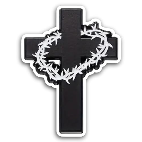 2 (Pieces) 3" and 5" Jesus Cross Sticker, Waterproof Vinyl Decals for Many Purpose Like Cars, Trucks