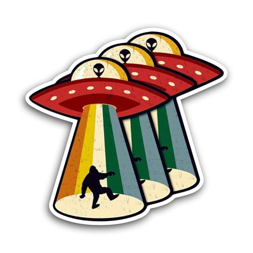 2 (Pieces) 3" and 5" Spaceship Sticker, Waterproof Vinyl Decals for Many Purpose Like Cars, Trucks, 