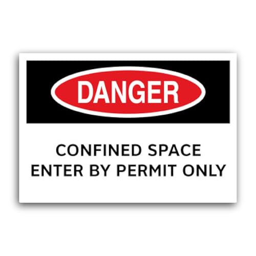2 (Pieces) 3" and 5" Confined Space Enter by Permit Only Sticker, Waterproof Vinyl Decals for Many P