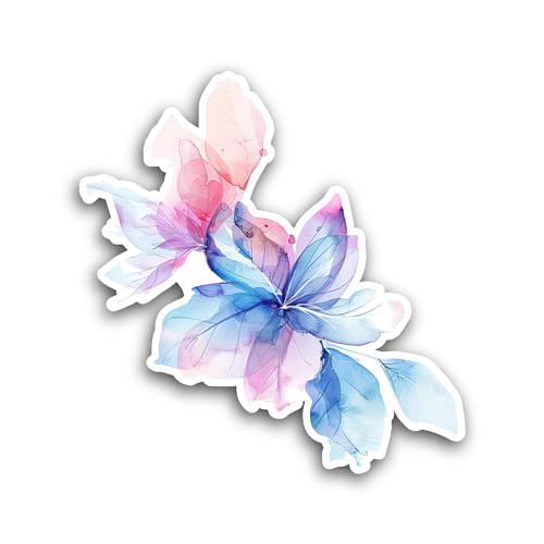 2 (Pieces) 3" and 5" Floral Art Sticker, Waterproof Vinyl Decals for Many Purpose Like Cars, Trucks,