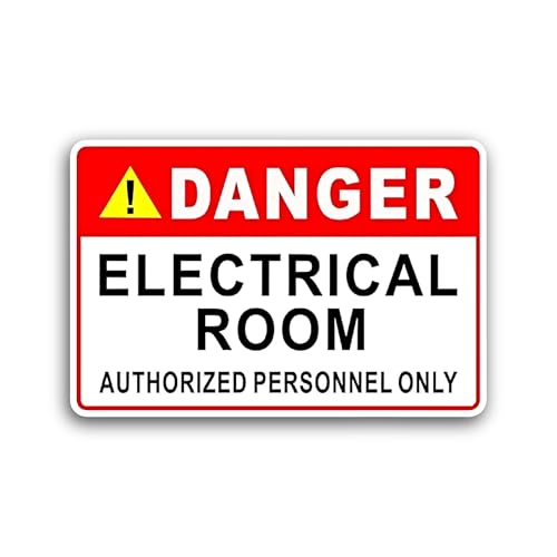 2 (Pieces) 3" and 5" Electrical Room Sticker, Waterproof Vinyl Decals for Many Purpose Like Cars, Tr