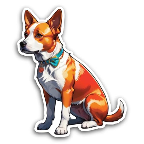 2 (Pieces) 3" and 5" Cute Cartoon Dog Sticker, Waterproof Vinyl Decals for Many Purpose Like Cars, T