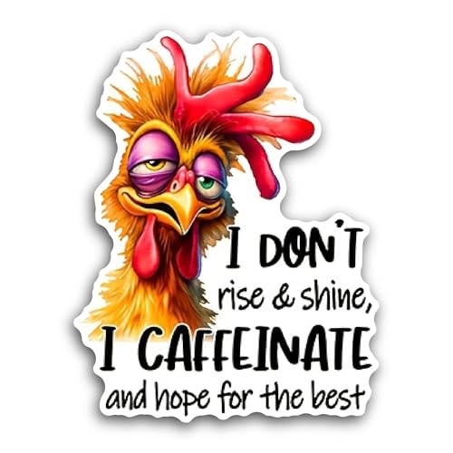 2 (Pieces) 3" and 5" I Don't Rise & Shine Sticker, Waterproof Vinyl Decals for Many Purpose Like Car