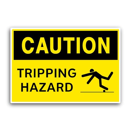 2 (Pieces) 3" and 5" Tripping Hazard Sticker, Waterproof Vinyl Decals for Many Purpose Like Cars, Tr