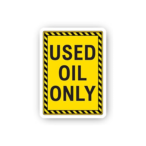 2 (Pieces) 3" and 5" Used Oil Only Caution Label Sticker, Waterproof Vinyl Decals for Many Purpose L