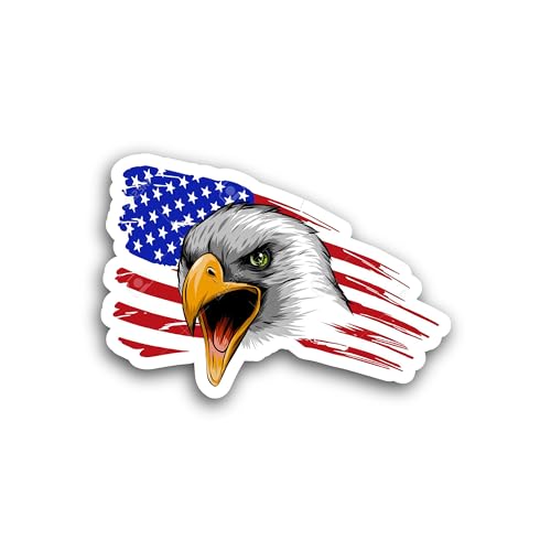 2 (Pieces) 3" and 5" American Eagle Design Sticker, Waterproof Vinyl Decals for Many Purpose Like Ca