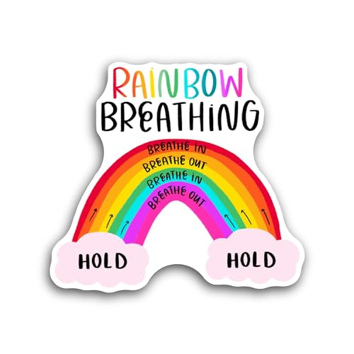2 (Pieces) 3" and 5" Rainbrow Breathing Sticker, Waterproof Vinyl Decals for Many Purpose Like Cars,