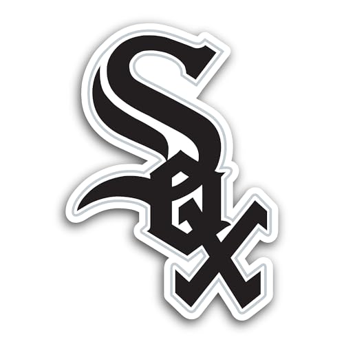 2 (Pieces) 3" and 5" Wh1te S0x Baseball Logo Sticker, Waterproof Vinyl Decals for Many Purpose Like 