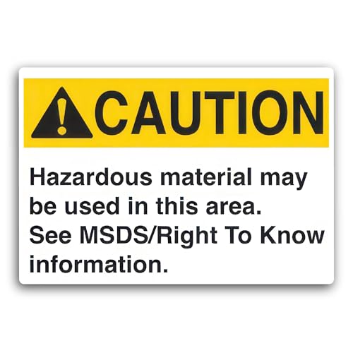 2 (Pieces) 3" and 5" Caution Hazardous Material Sticker, Waterproof Vinyl Decals for Many Purpose Li