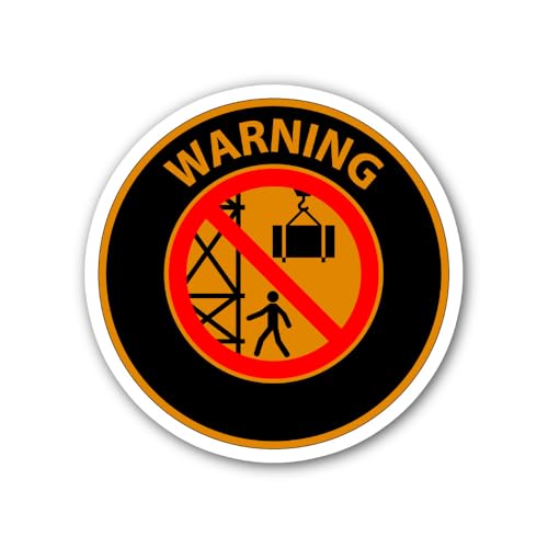 2 (Pieces) 3" and 5" Warning ICON Sticker, Waterproof Vinyl Decals for Many Purpose Like Cars, Truck