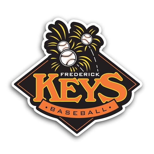 2 (Pieces) 3" and 5" Freder1ck Baseball Logo Decal Sticker, Waterproof Vinyl Decals for Many Purpose
