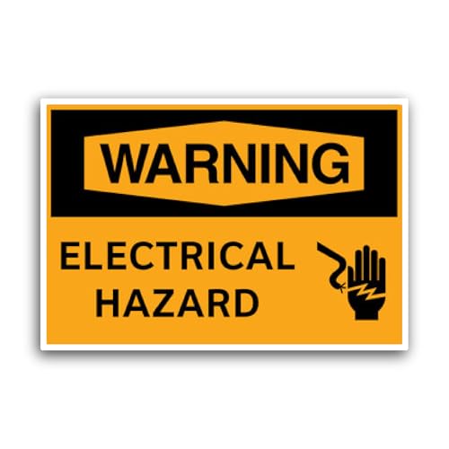 2 (Pieces) 3" and 5" Warning Sign Electrical Hazard Sticker, Waterproof Vinyl Decals for Many Purpos