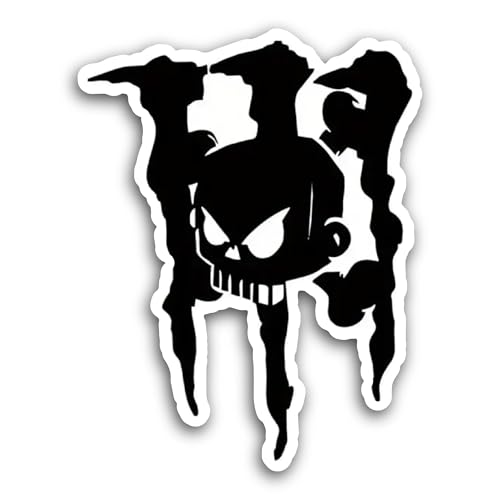 2 (Pieces) 3" and 5" Black Skull Sticker, Waterproof Vinyl Decals for Many Purpose Like Cars, Trucks