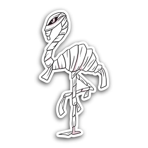 2 (Pieces) 3" and 5" Flamingo Mummy Sticker, Waterproof Vinyl Decals for Many Purpose Like Cars, Tru