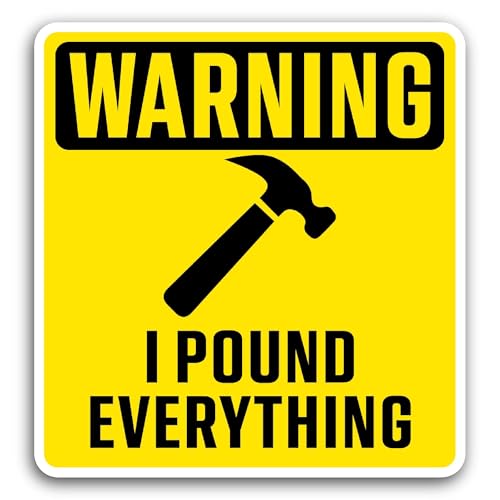 2 (Pieces) 3" and 5" Warning Text Sticker, Waterproof Vinyl Decals for Many Purpose Like Cars, Truck
