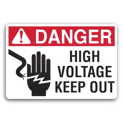 2 (Pieces) 3" and 5" Danger High Voltage Keep Out Symbol Decal Sticker, Waterproof Vinyl Decals for 