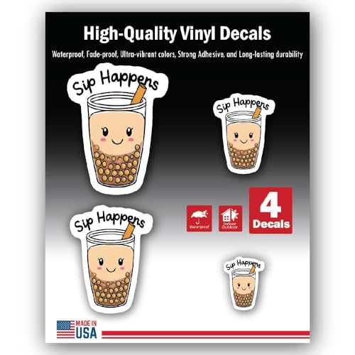 Inspirational Quote Think Happy Thoughts Motivational Sticker Vinyl, Decal Motivation Stickers- 5" V