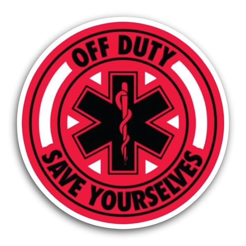 2 (Pieces) 3" and 5" Off Duty Sticker, Waterproof Vinyl Decals for Many Purpose Like Cars, Trucks, L