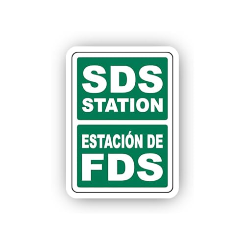 2 (Pieces) 3" and 5" Bilingual Green Safety Station Sticker, Waterproof Vinyl Decals for Many Purpos