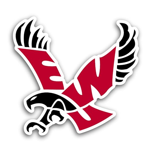 2 (Pieces) 3" and 5" Eastern Washingt0n Eagles Sticker, Waterproof Vinyl Decals for Many Purpose Lik