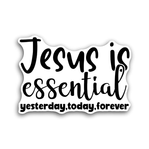 2 (Pieces) 3" and 5" Jesus is Essential Text Sticker, Waterproof Vinyl Decals for Many Purpose Like 
