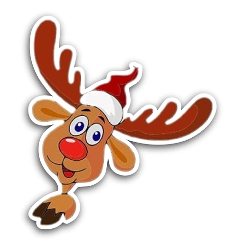 2 (Pieces) 3" and 5" Reindeer Sticker, Waterproof Vinyl Decals for Many Purpose Like Cars, Trucks, L