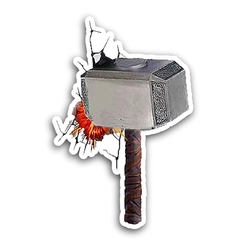 2 (Pieces) 3" and 5" Big Hammer Sticker, Waterproof Vinyl Decals for Many Purpose Like Cars, Trucks,