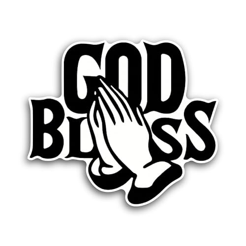 2 (Pieces) 3" and 5" God Bless Sticker, Waterproof Vinyl Decals for Many Purpose Like Cars, Trucks, 