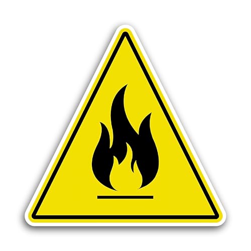 2 (Pieces) 3" and 5" Fire warning sign Sticker, Waterproof Vinyl Decals for Many Purpose Like Cars, 