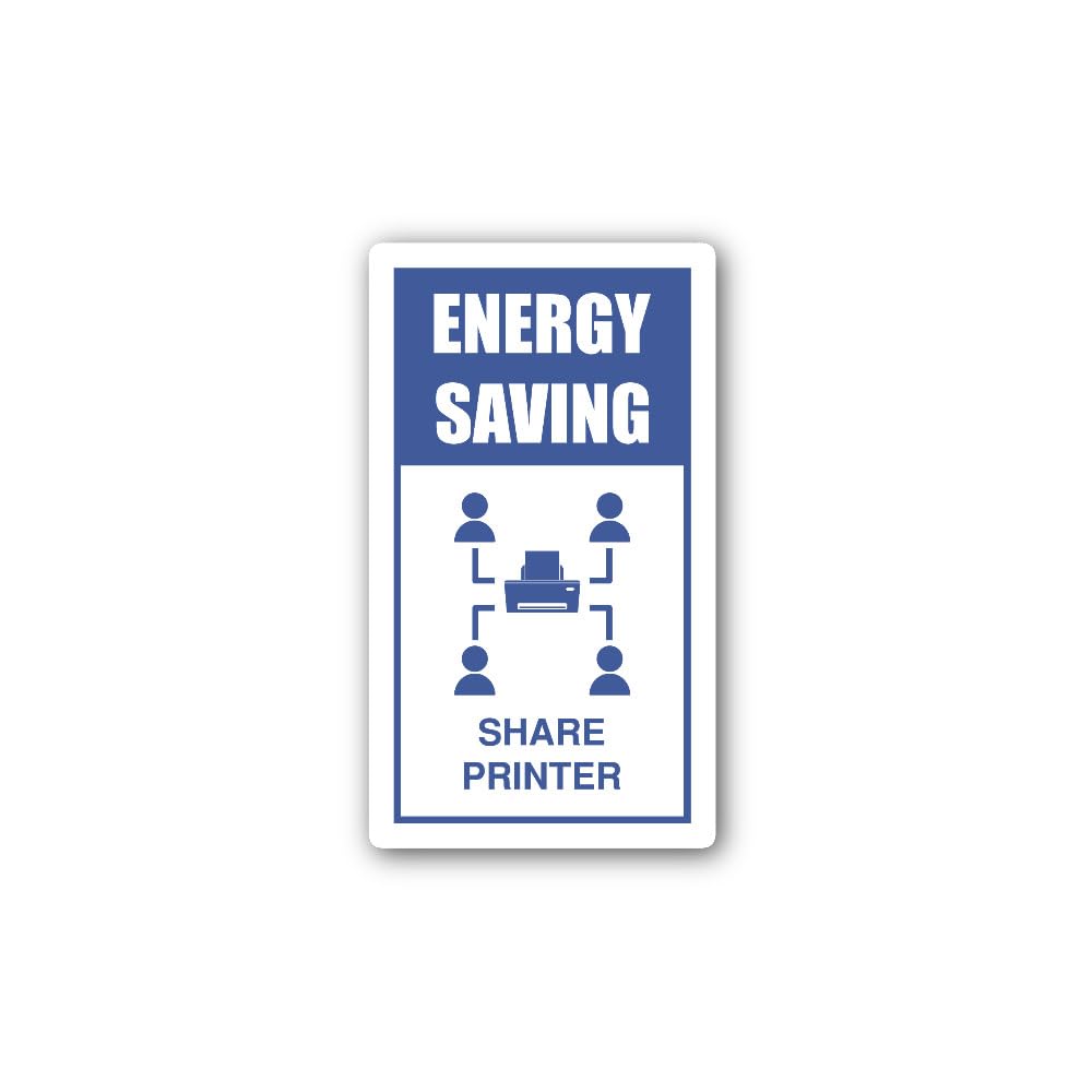 2 (Pieces) 3" and 5" Energy Saving i Share Printer Sign Sticker, Waterproof Vinyl Decals for Many Pu