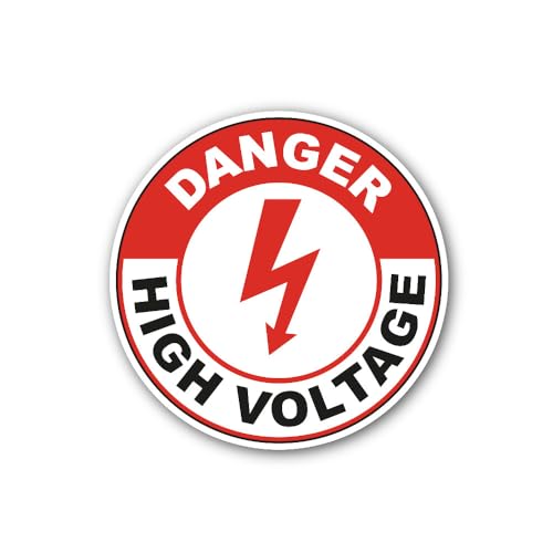 2 (Pieces) 3" and 5" High Voltage Warning Sign Notice Sticker, Waterproof Vinyl Decals for Many Purp