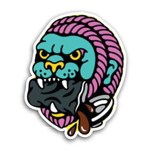 2 (Pieces) 3" and 5" Angry Colorful Gorilla Sticker, Waterproof Vinyl Decals for Many Purpose Like C