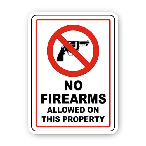 2 (Pieces) 3" and 5" No Firearms Allowed on Sticker, Waterproof Vinyl Decals for Many Purpose Like C