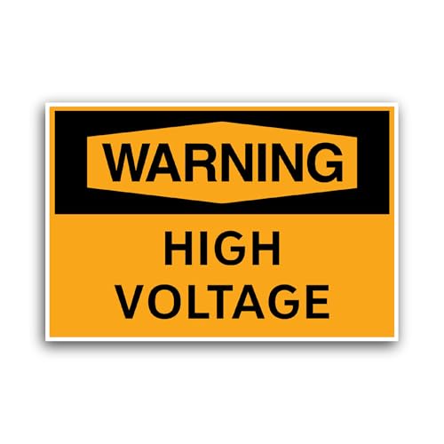 2 (Pieces) 3" and 5" Warning Sign High Voltage Sticker, Waterproof Vinyl Decals for Many Purpose Lik