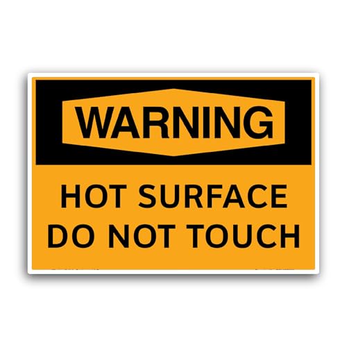 2 (Pieces) 3" and 5" Hot Surface Warning Sticker, Waterproof Vinyl Decals for Many Purpose Like Cars