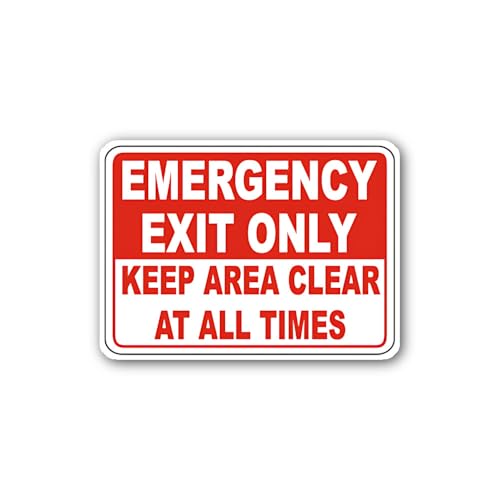 2 (Pieces) 3" and 5" Keep Area Clear at All Times Signage Sticker, Waterproof Vinyl Decals for Many 