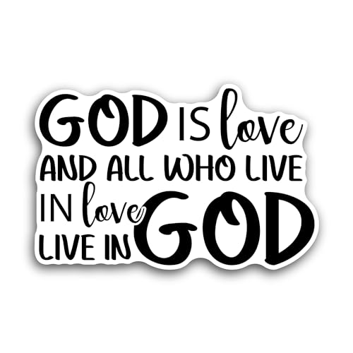 2 (Pieces) 3" and 5" God is Love Text Sticker, Waterproof Vinyl Decals for Many Purpose Like Cars, T