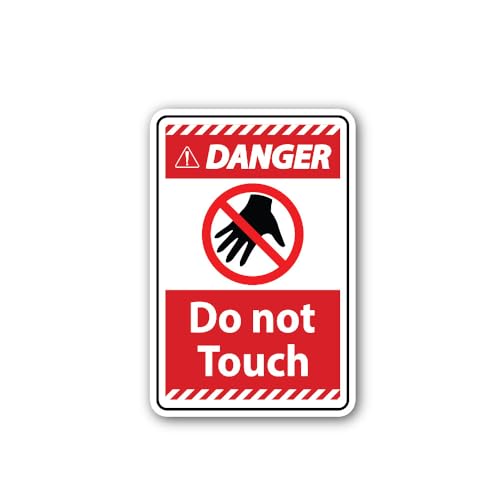 2 (Pieces) 3" and 5" Danger Do not Touch Sticker, Waterproof Vinyl Decals for Many Purpose Like Cars